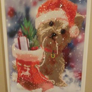 Framed Dog Xmas Diamond Painting